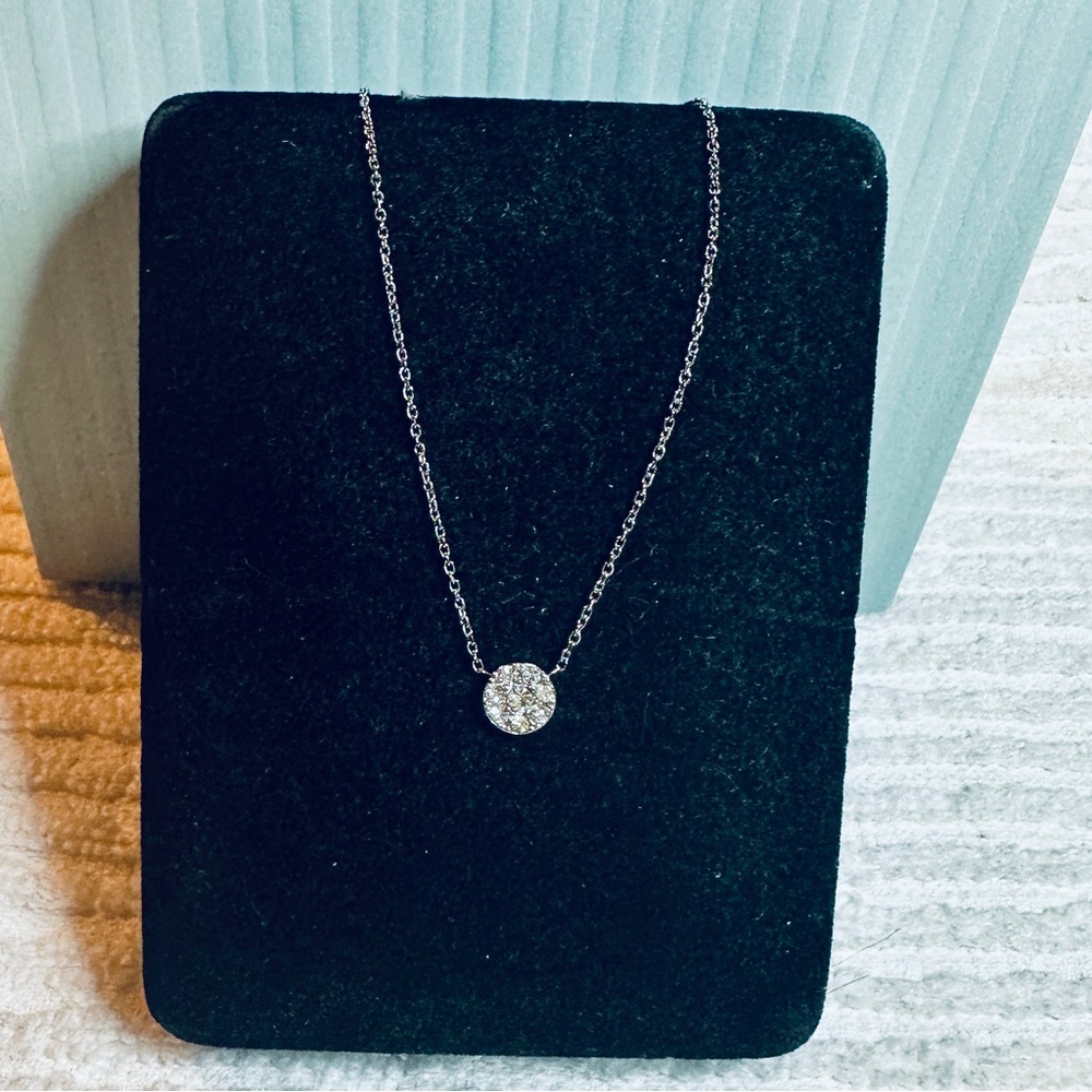 Fossil Silver Circle Pendant Necklace